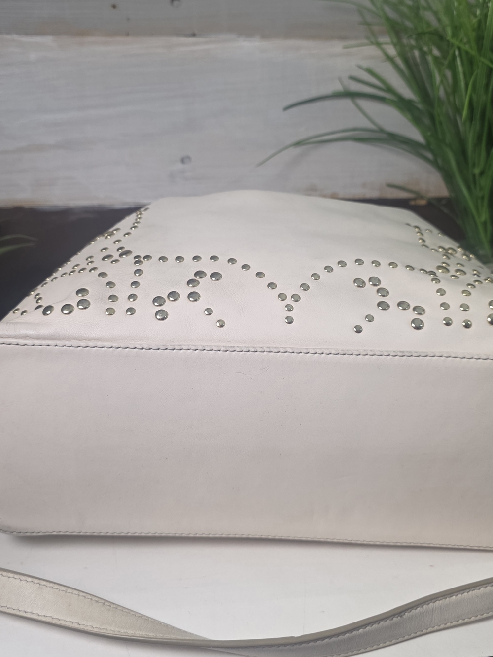 Coach Studded Leather Hobo Bag in Light Beige - Picture 6 of 11